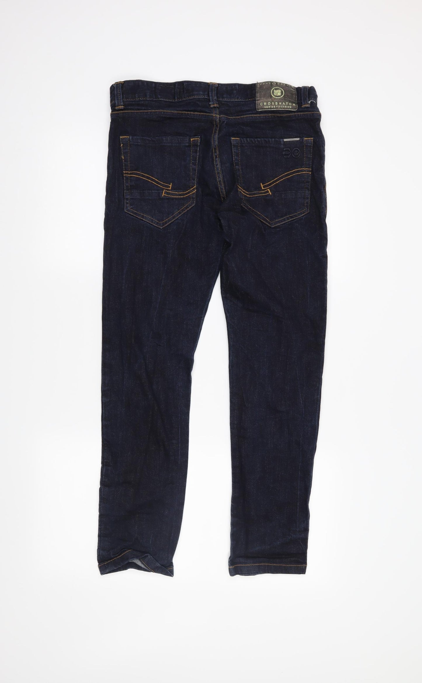 Crosshatch Mens Blue  Denim Straight Jeans Size 32 in L27 in