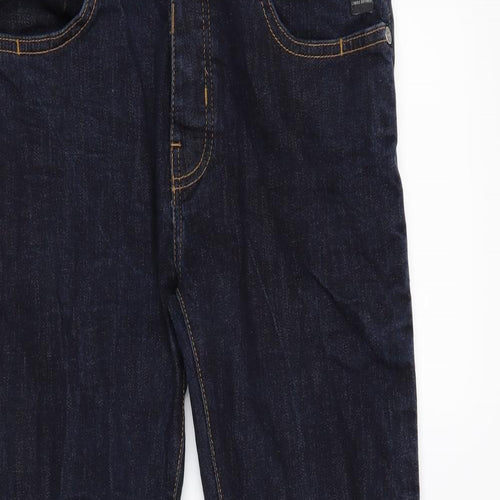Crosshatch Mens Blue  Denim Straight Jeans Size 32 in L27 in
