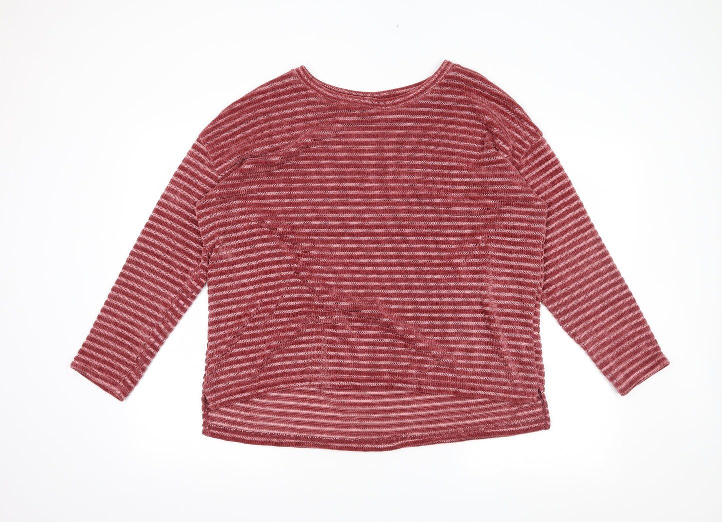 George Womens Red Striped  Pullover Jumper Size 14