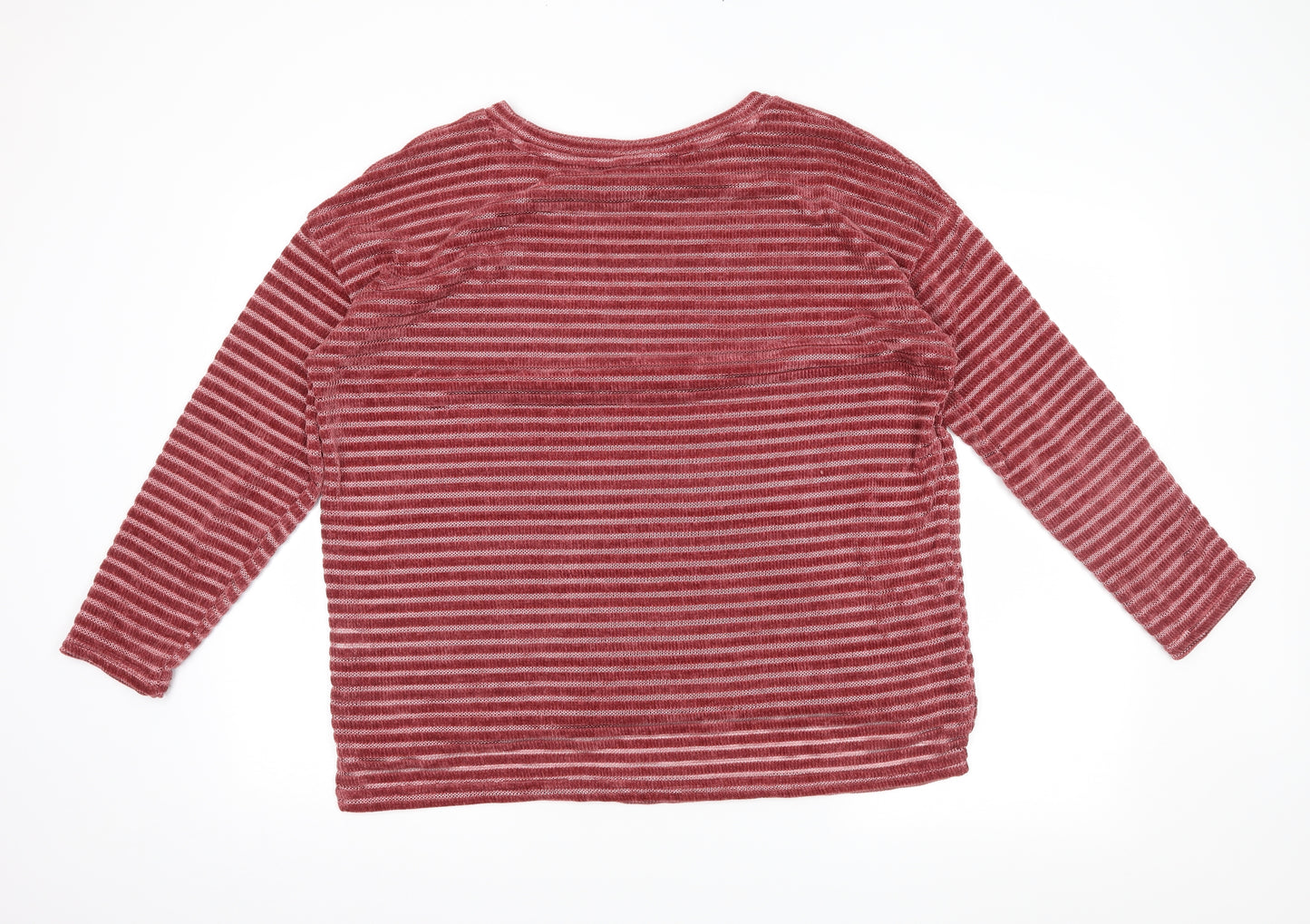 George Womens Red Striped  Pullover Jumper Size 14