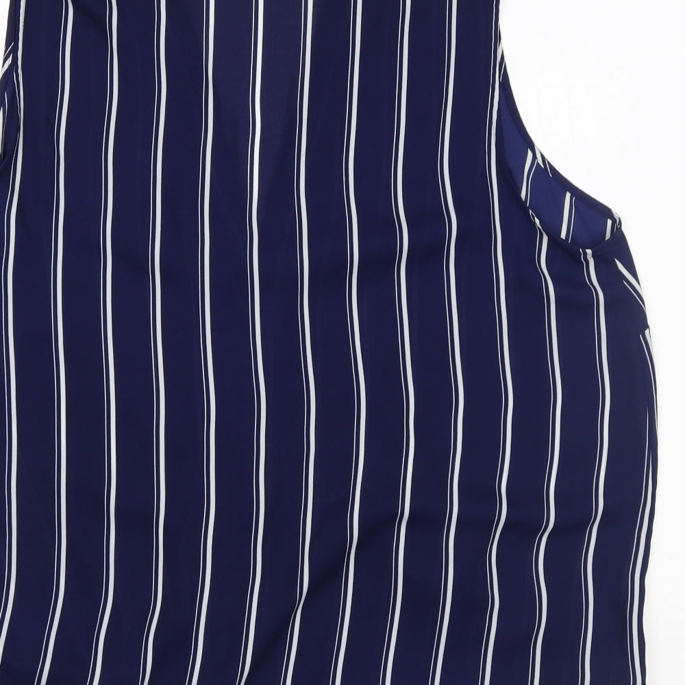 M&S Womens Black Striped  Wrap Blouse Size 18