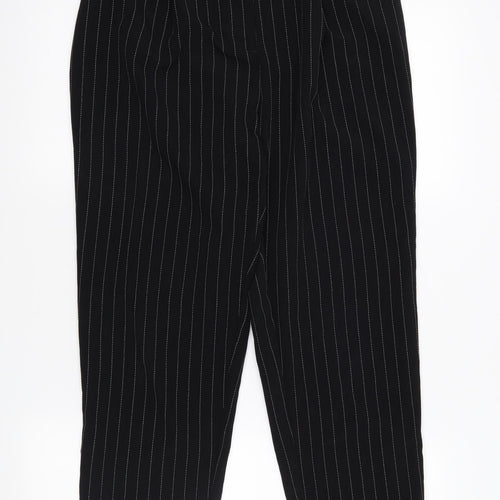 H&M Womens Black Striped  Trousers  Size 10 L25 in
