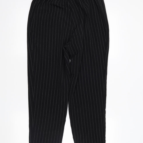 H&M Womens Black Striped  Trousers  Size 10 L25 in