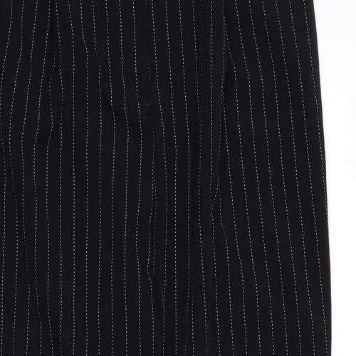 H&M Womens Black Striped  Trousers  Size 10 L25 in