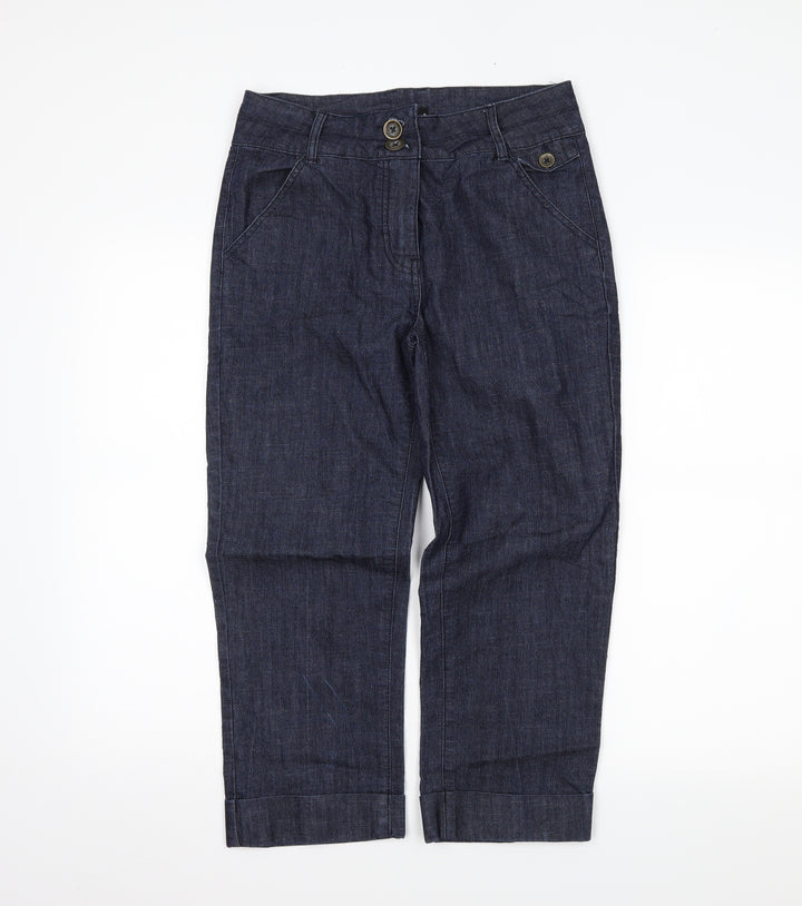M&Co Womens Blue Denim Straight Jeans Size 10 L23 in