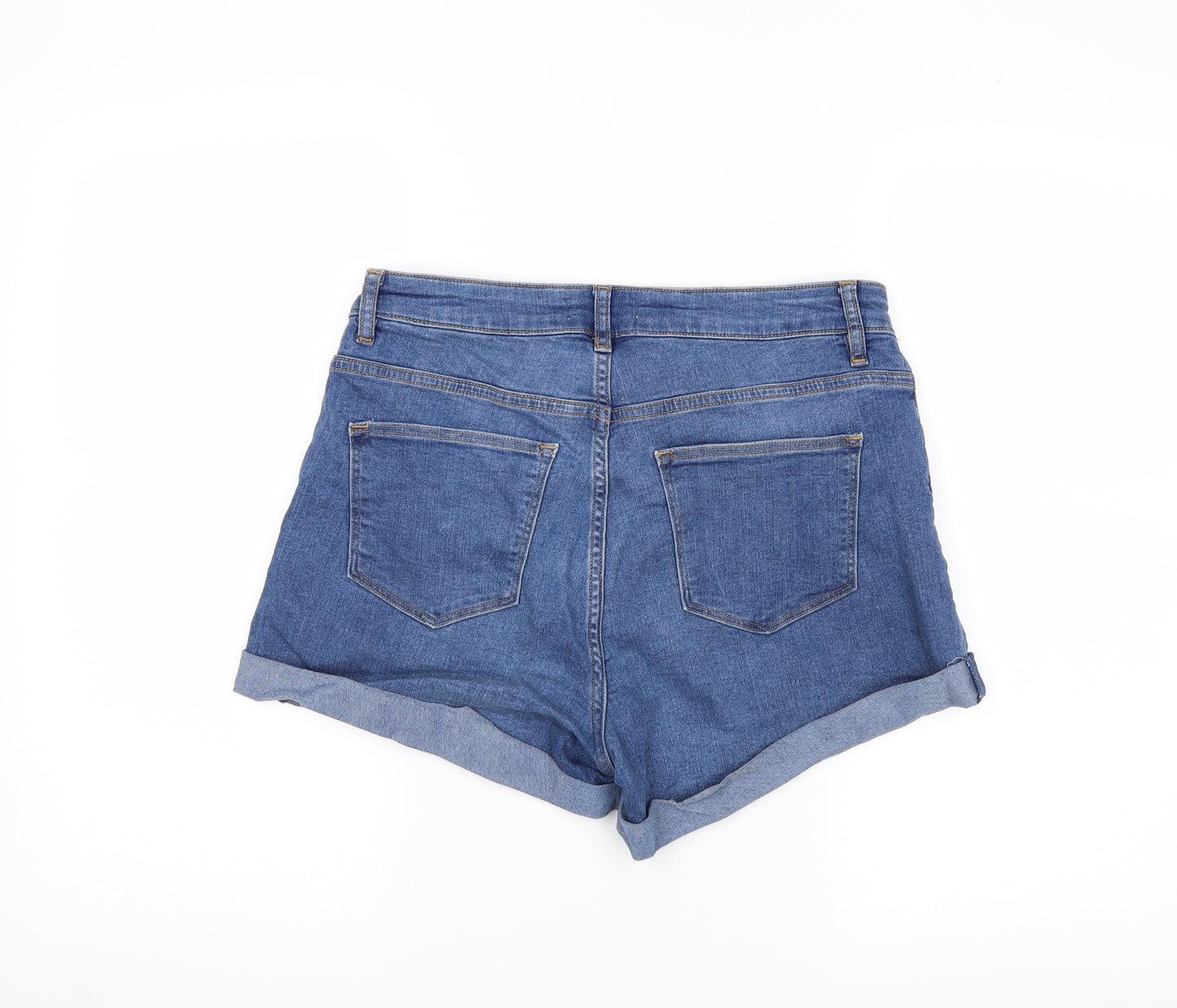 H&M Womens Blue  Denim Hot Pants Shorts Size 12