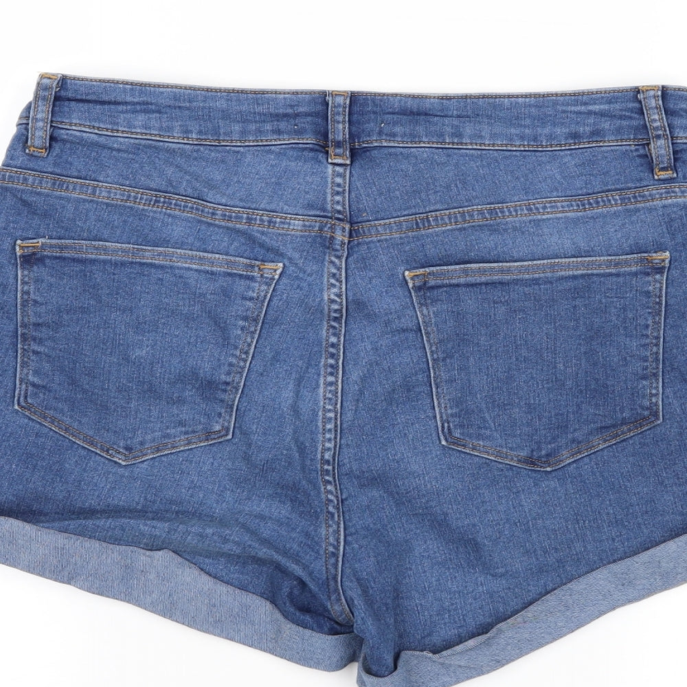 H&M Womens Blue  Denim Hot Pants Shorts Size 12