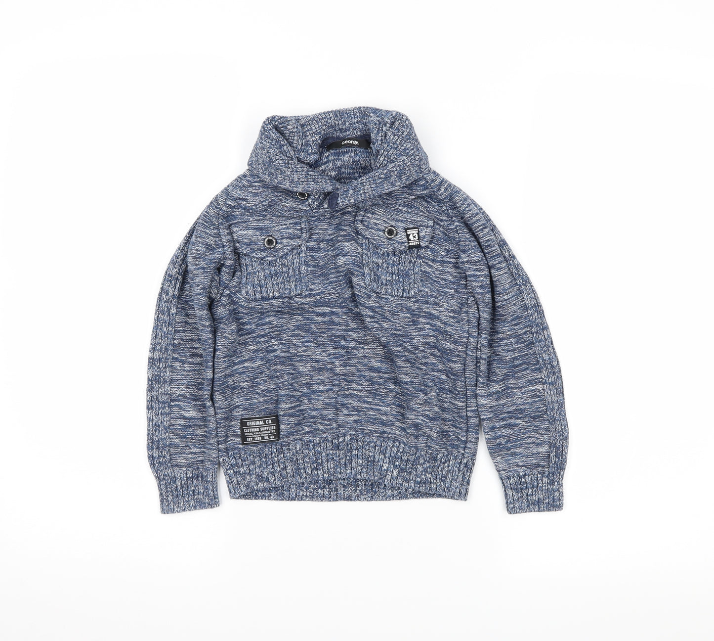 George Boys Blue   Henley Jumper Size 5-6 Years