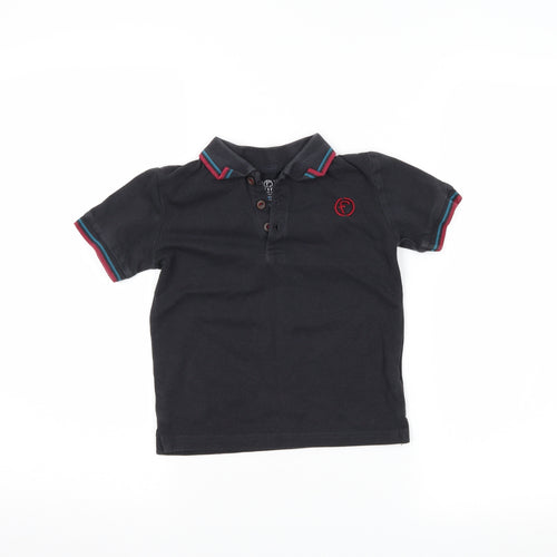 Firetrap Boys Black   Ringer Polo Size 5-6 Years