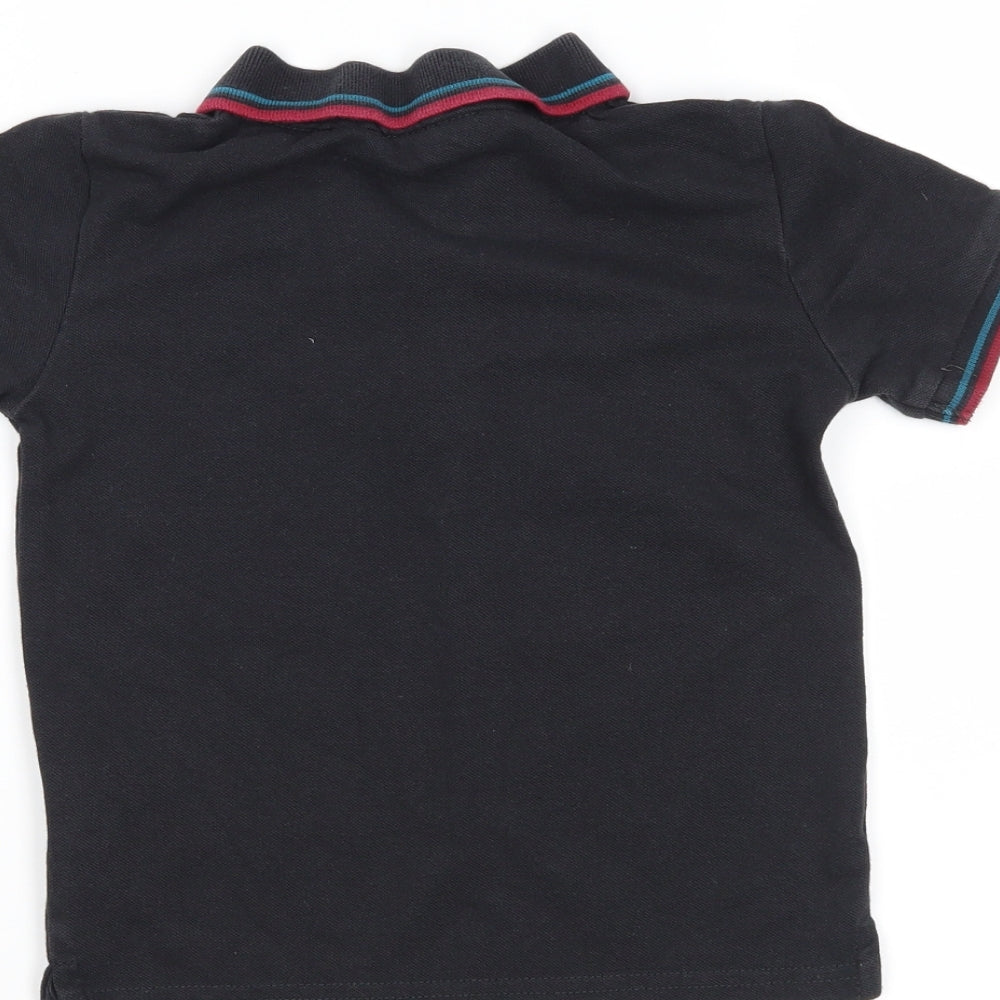 Firetrap Boys Black   Ringer Polo Size 5-6 Years
