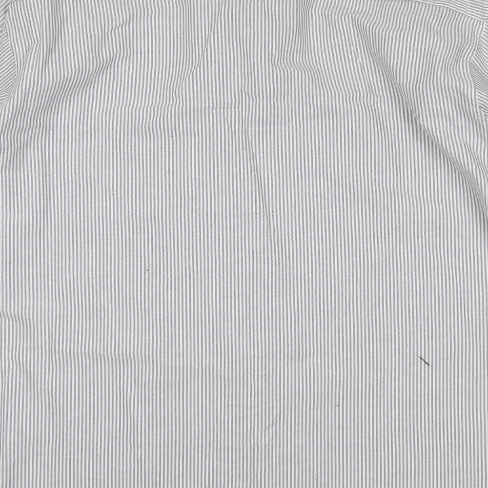 Henri Lloyd Mens Grey Striped   Dress Shirt Size 3XL