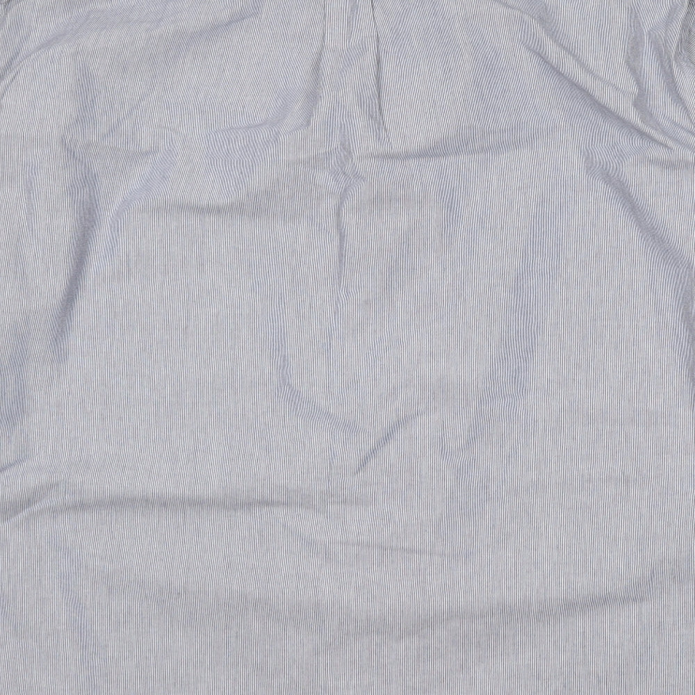 Jaeger Mens Grey Striped   Dress Shirt Size 2XL