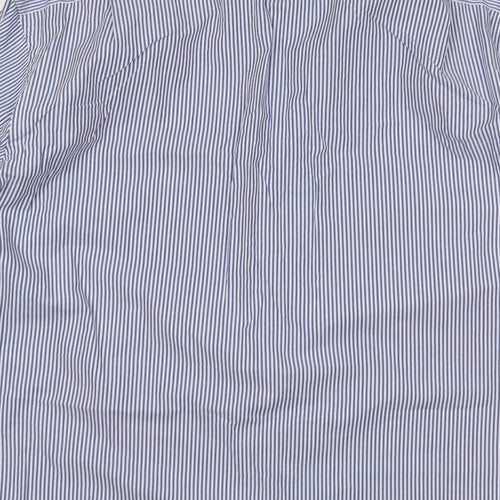 Jaeger Mens Blue Striped   Dress Shirt Size 17.5