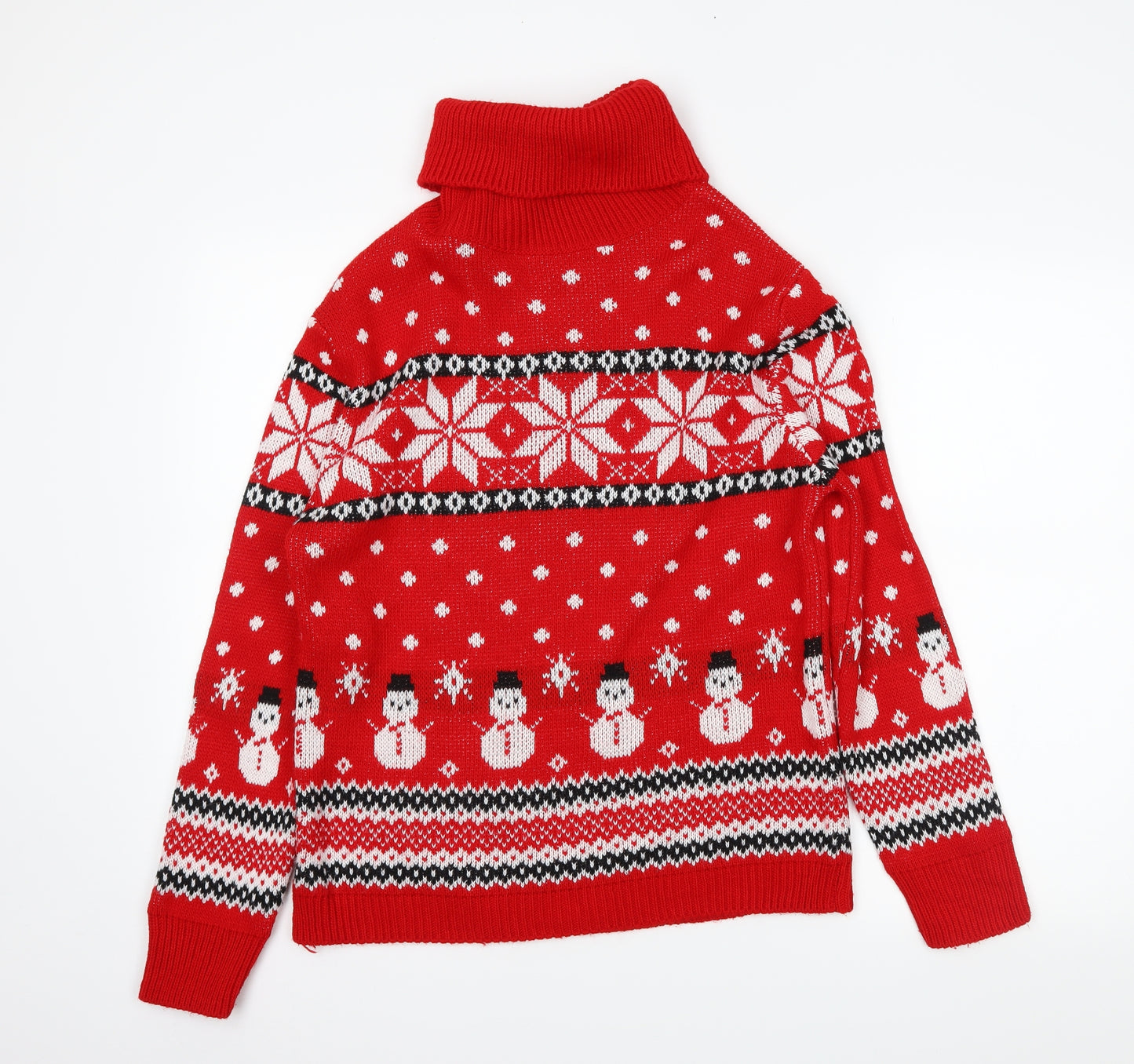 Lulua Womens Red Fair Isle  Pullover Jumper Size M