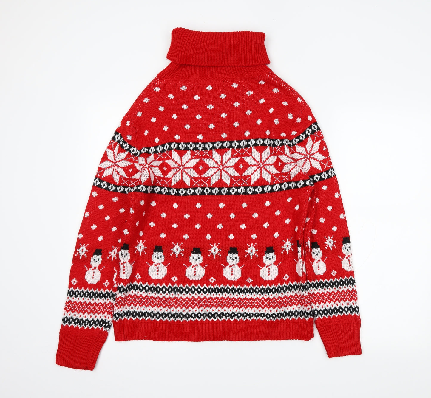 Lulua Womens Red Fair Isle  Pullover Jumper Size M