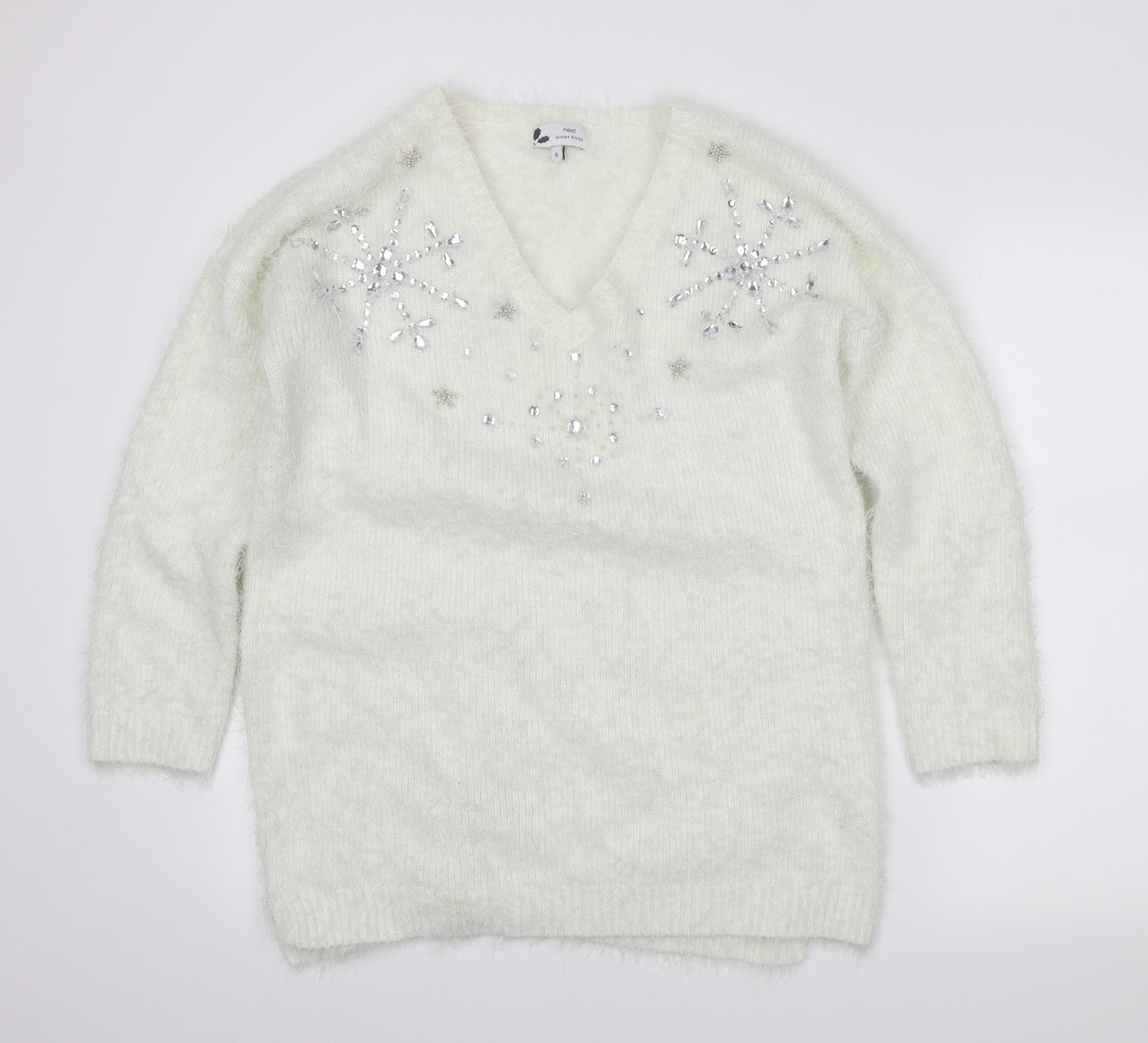 NEXT Womens Ivory   Pullover Jumper Size 8  - CHRISTMAS