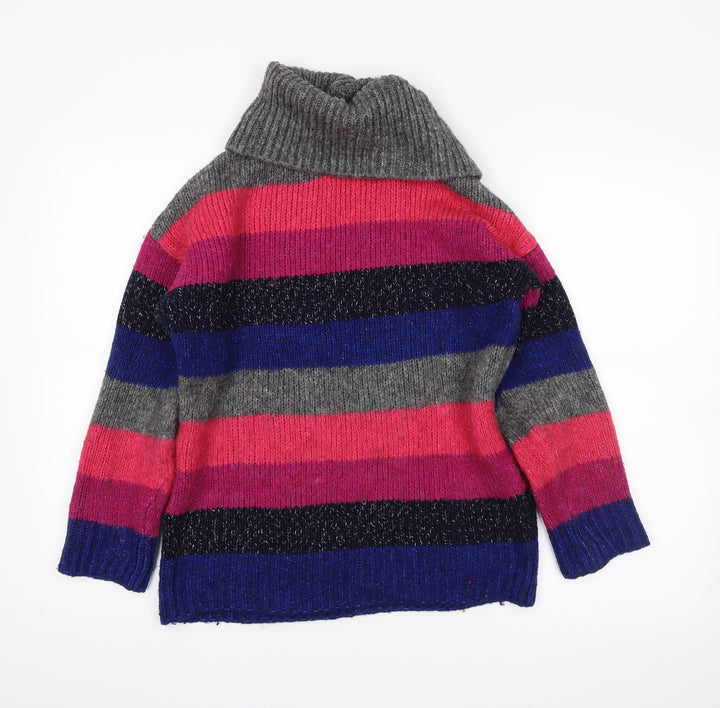 F&F Womens Green Striped Pullover Jumper Size 8