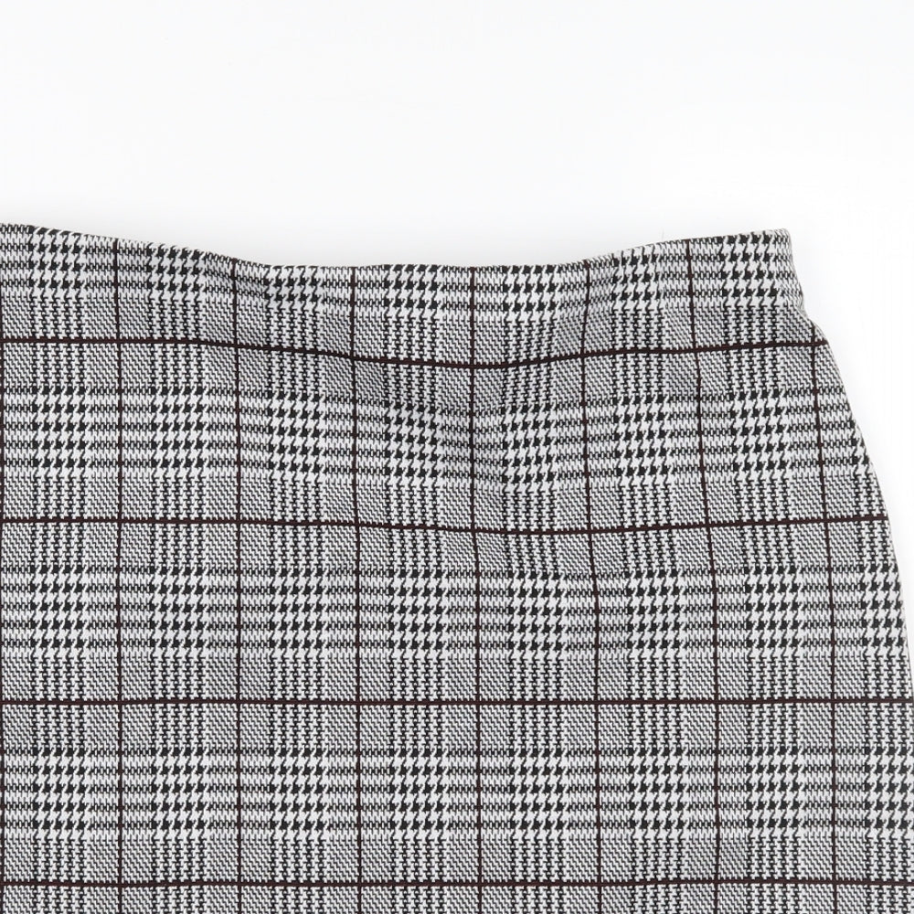 H&M Womens Green Houndstooth  Mini Skirt Size S