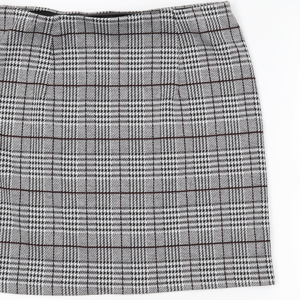 H&M Womens Green Houndstooth  Mini Skirt Size S