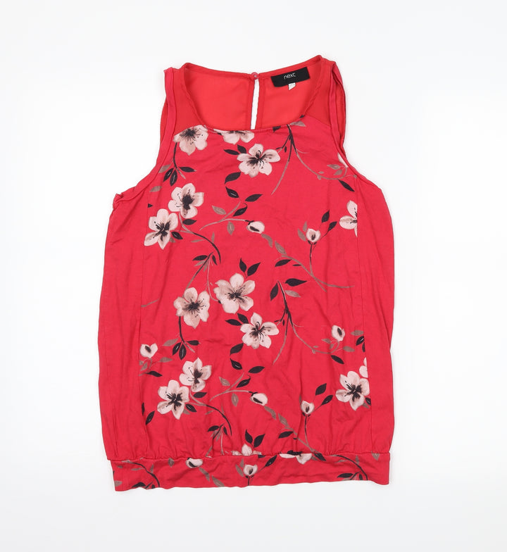 NEXT Womens Red Floral  Basic Tank Size S