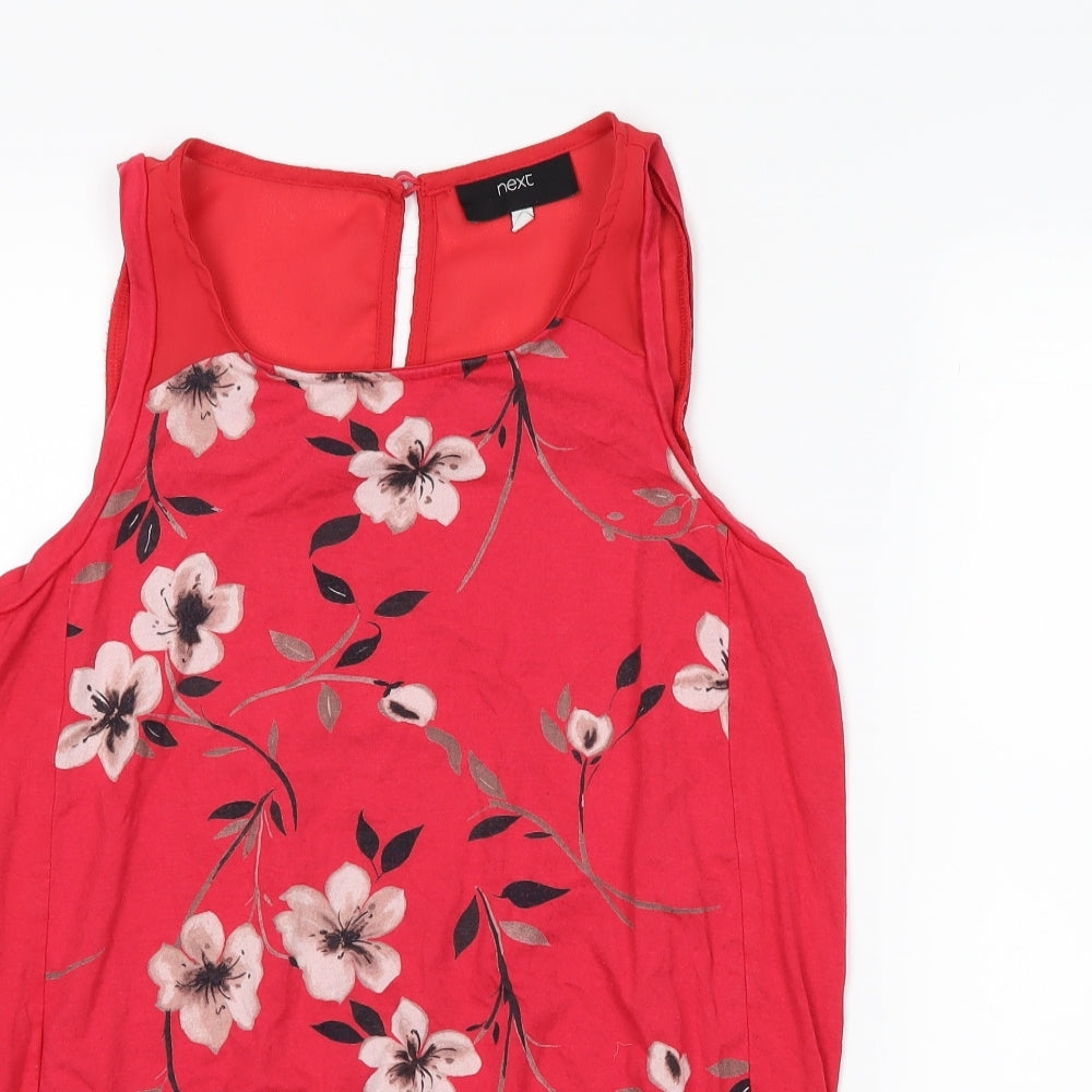 NEXT Womens Red Floral  Basic Tank Size S