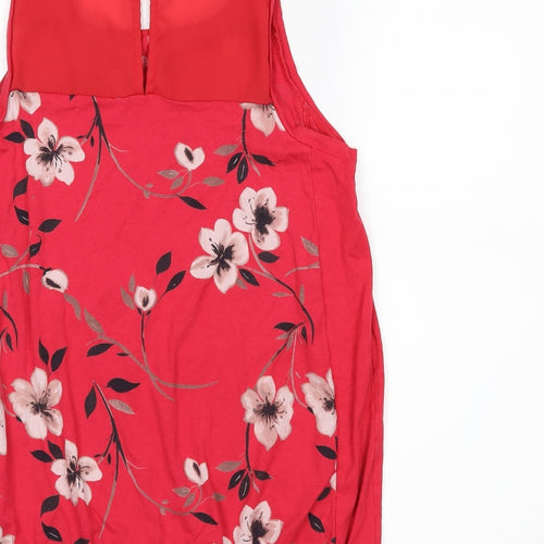 NEXT Womens Red Floral  Basic Tank Size S