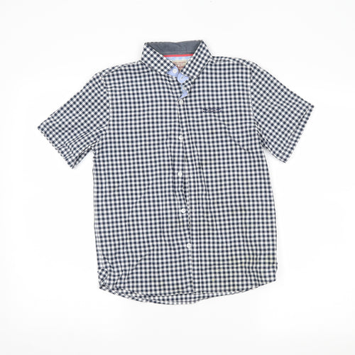 NEXT Boys Blue Chevron  Basic Button-Up Size 10 Years