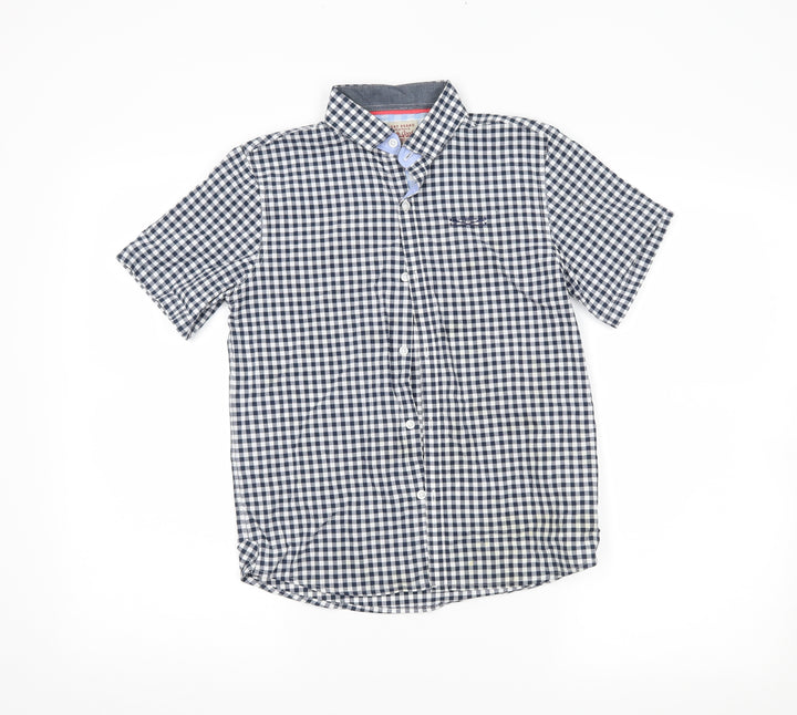 NEXT Boys Blue Chevron  Basic Button-Up Size 10 Years