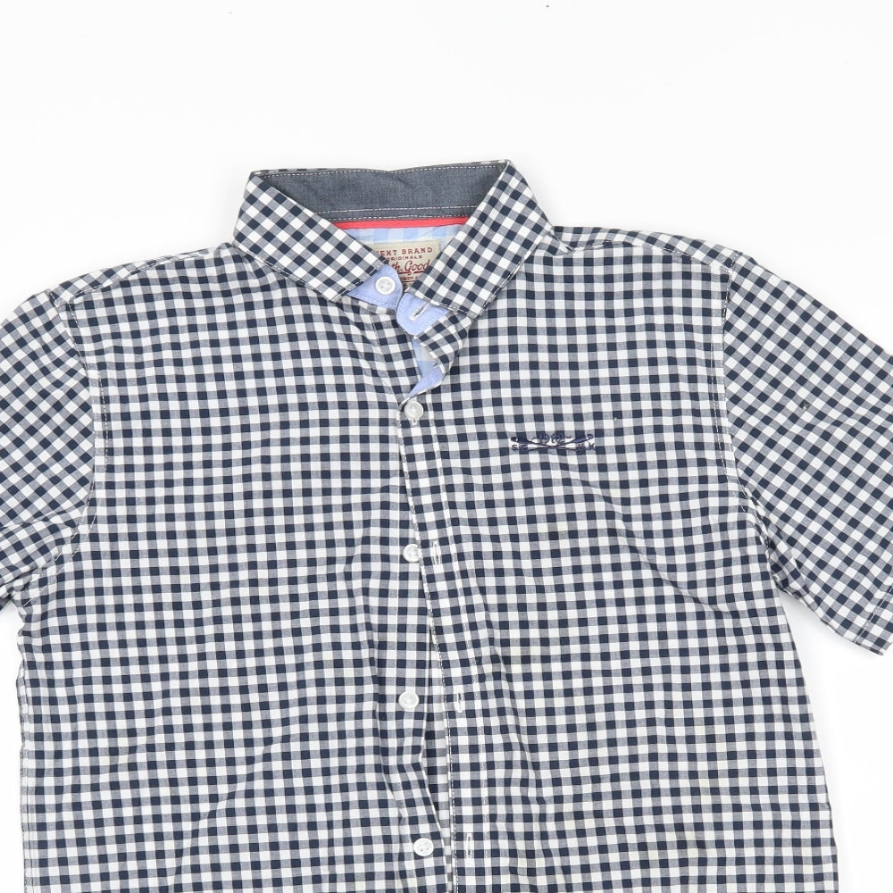NEXT Boys Blue Chevron  Basic Button-Up Size 10 Years