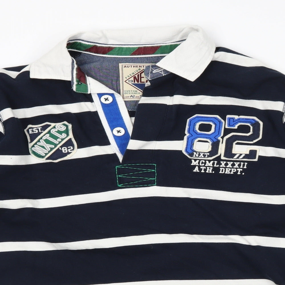 NEXT Boys Blue Striped  Jersey Polo Size 10 Years