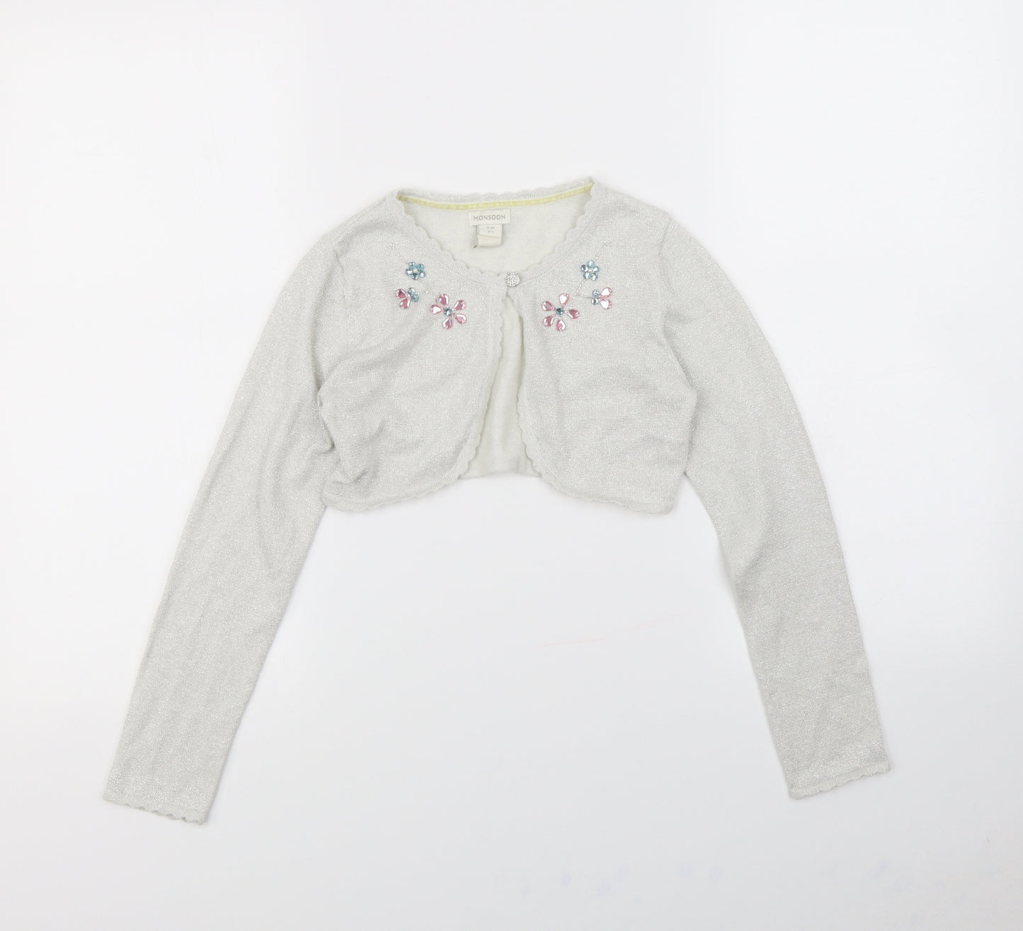 Monsoon Girls Silver   Cape Jumper Size 9 Years