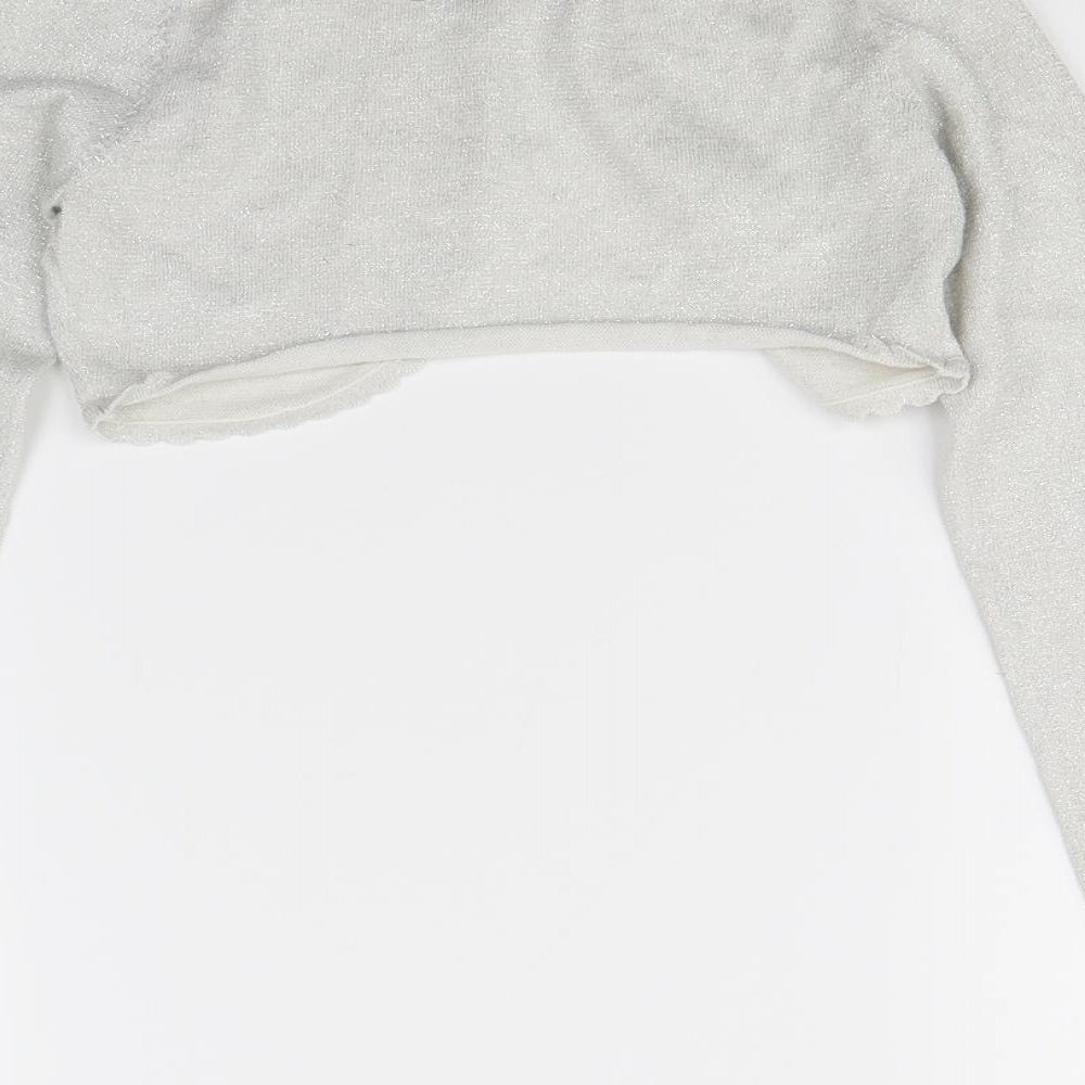 Monsoon Girls Silver   Cape Jumper Size 9 Years