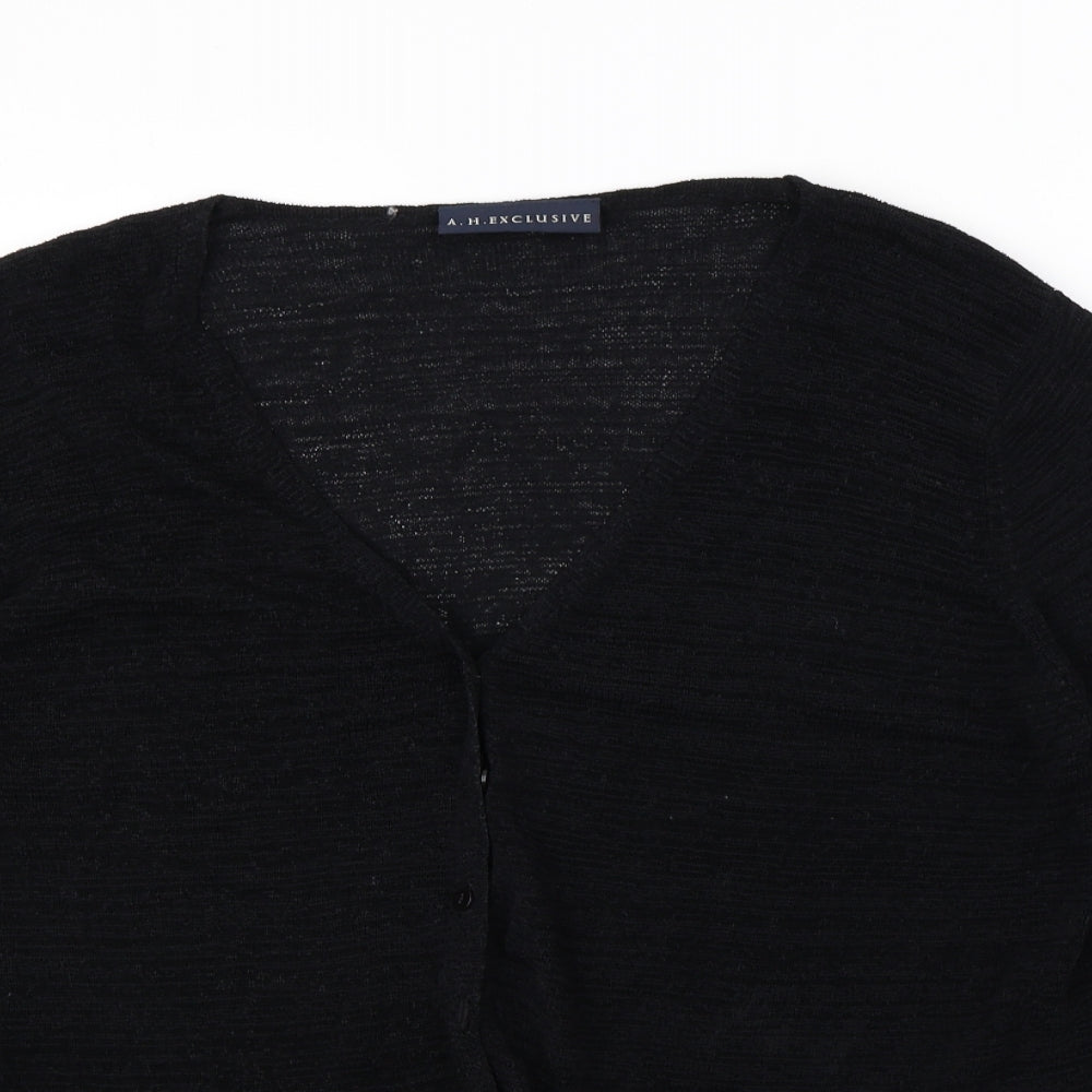 A.H exclusive Womens Black   Cardigan Jumper Size 24