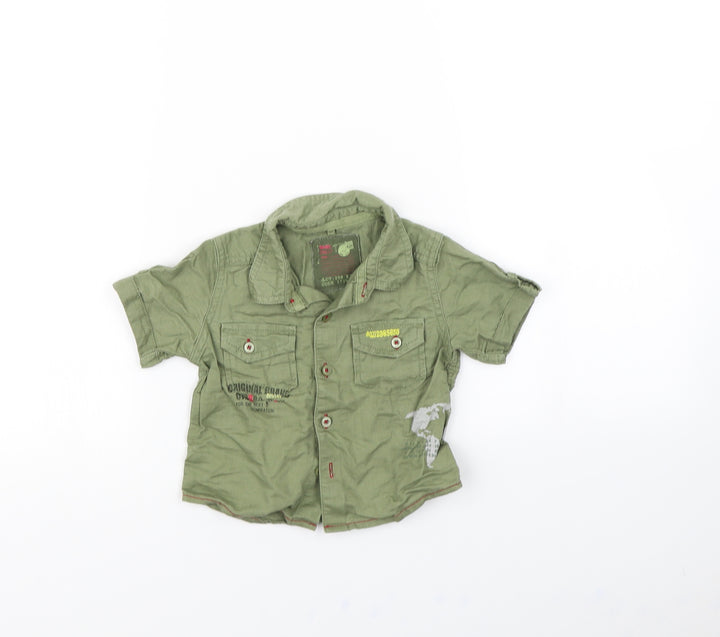 NEXT Boys Green Basic Button-Up Size 6-9 Months