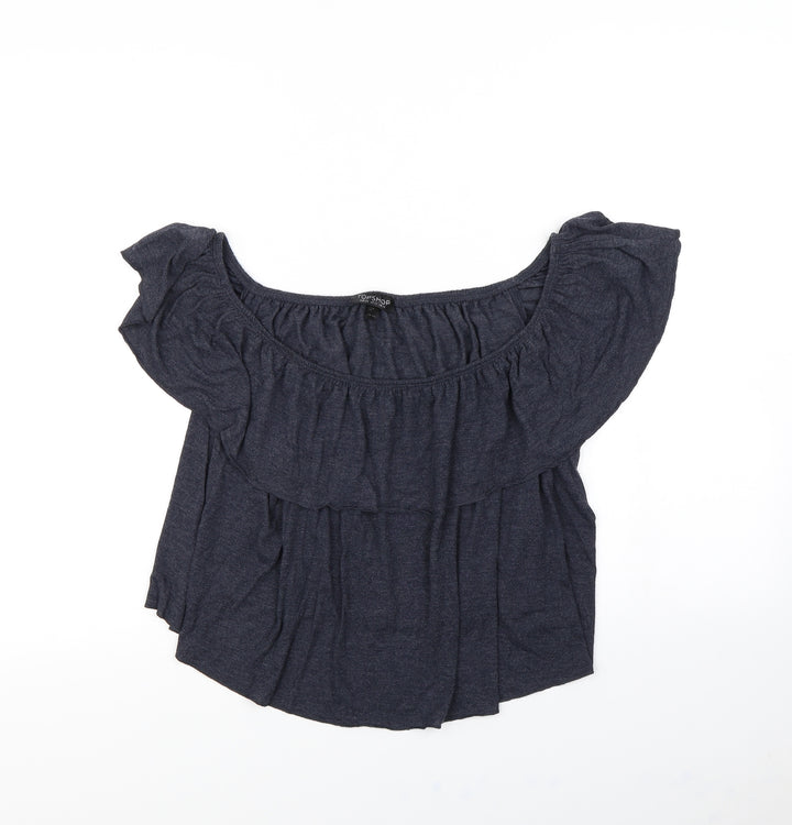 Topshop Womens Blue   Cropped T-Shirt Size 16