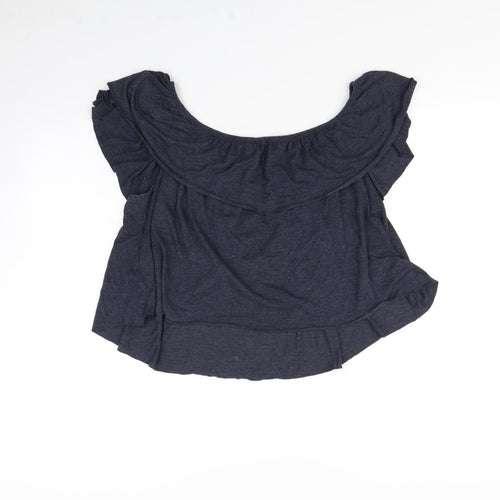 Topshop Womens Blue   Cropped T-Shirt Size 16