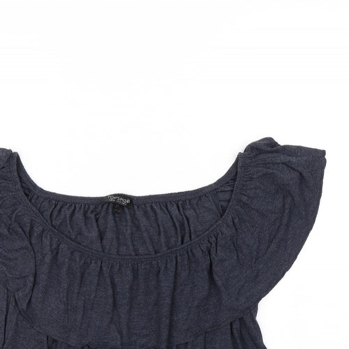 Topshop Womens Blue   Cropped T-Shirt Size 16