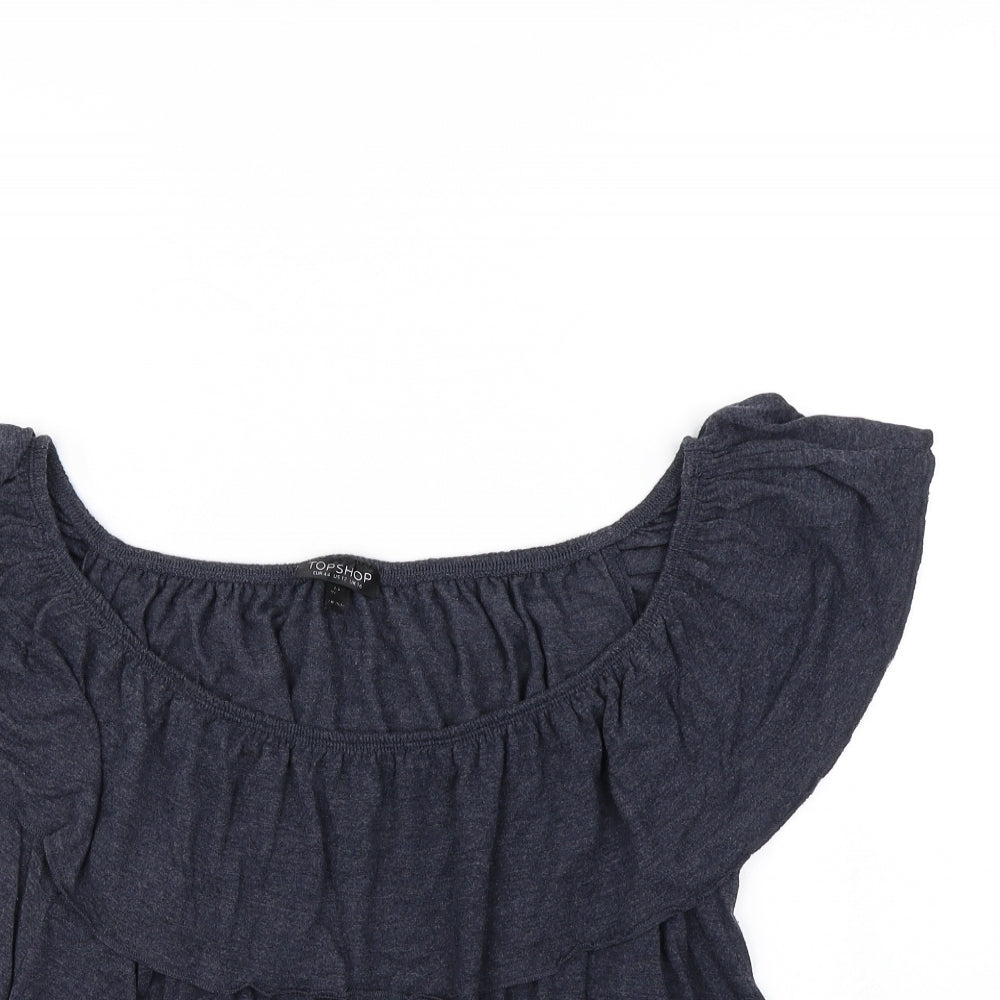 Topshop Womens Blue   Cropped T-Shirt Size 16