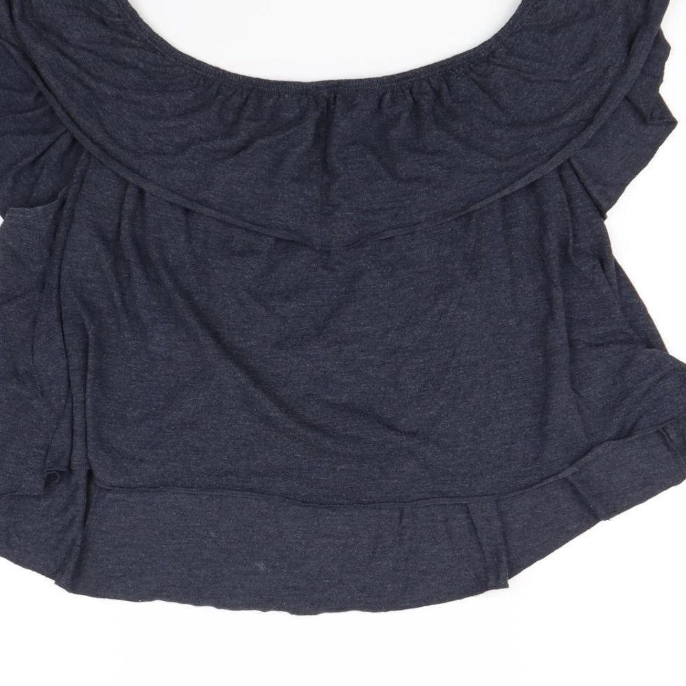 Topshop Womens Blue   Cropped T-Shirt Size 16