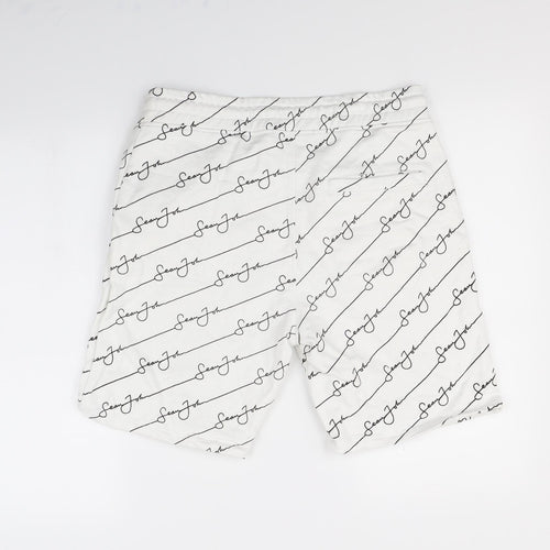 Mennace Womens White Spotted  Sweat Shorts Size M