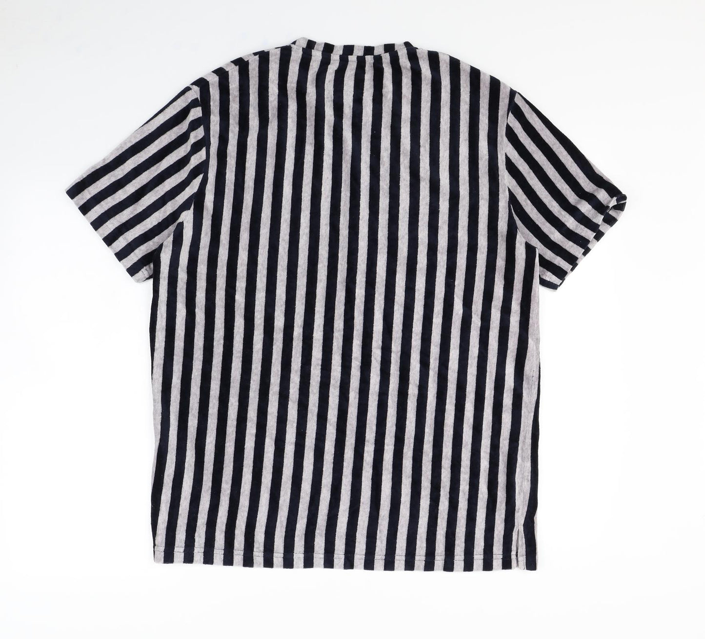 Mennace Mens Blue Striped   T-Shirt Size M