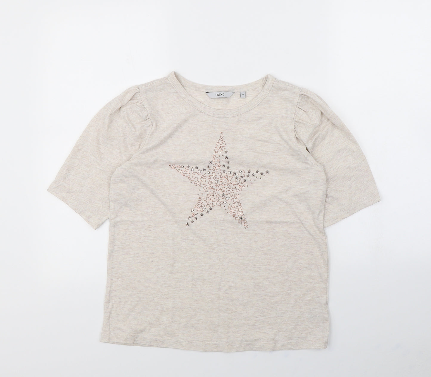 NEXT Womens Beige   Cropped T-Shirt Size 10