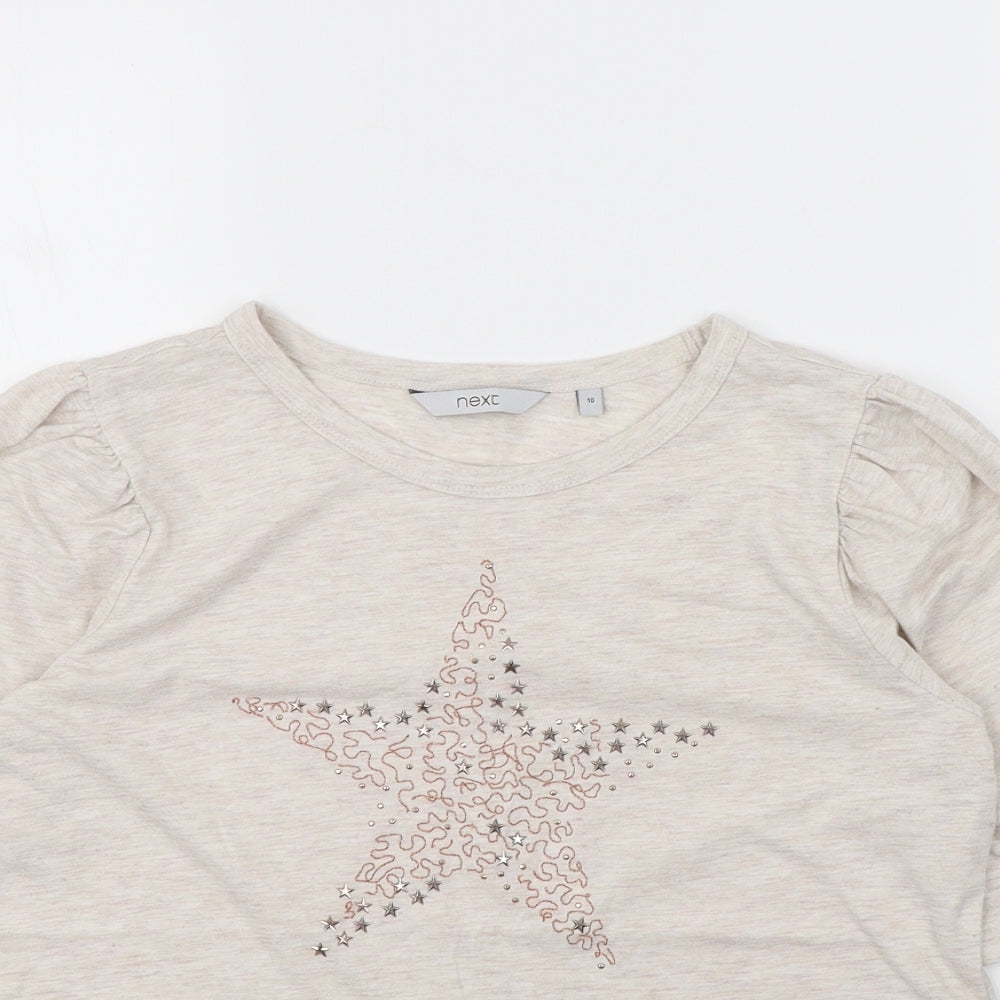 NEXT Womens Beige   Cropped T-Shirt Size 10