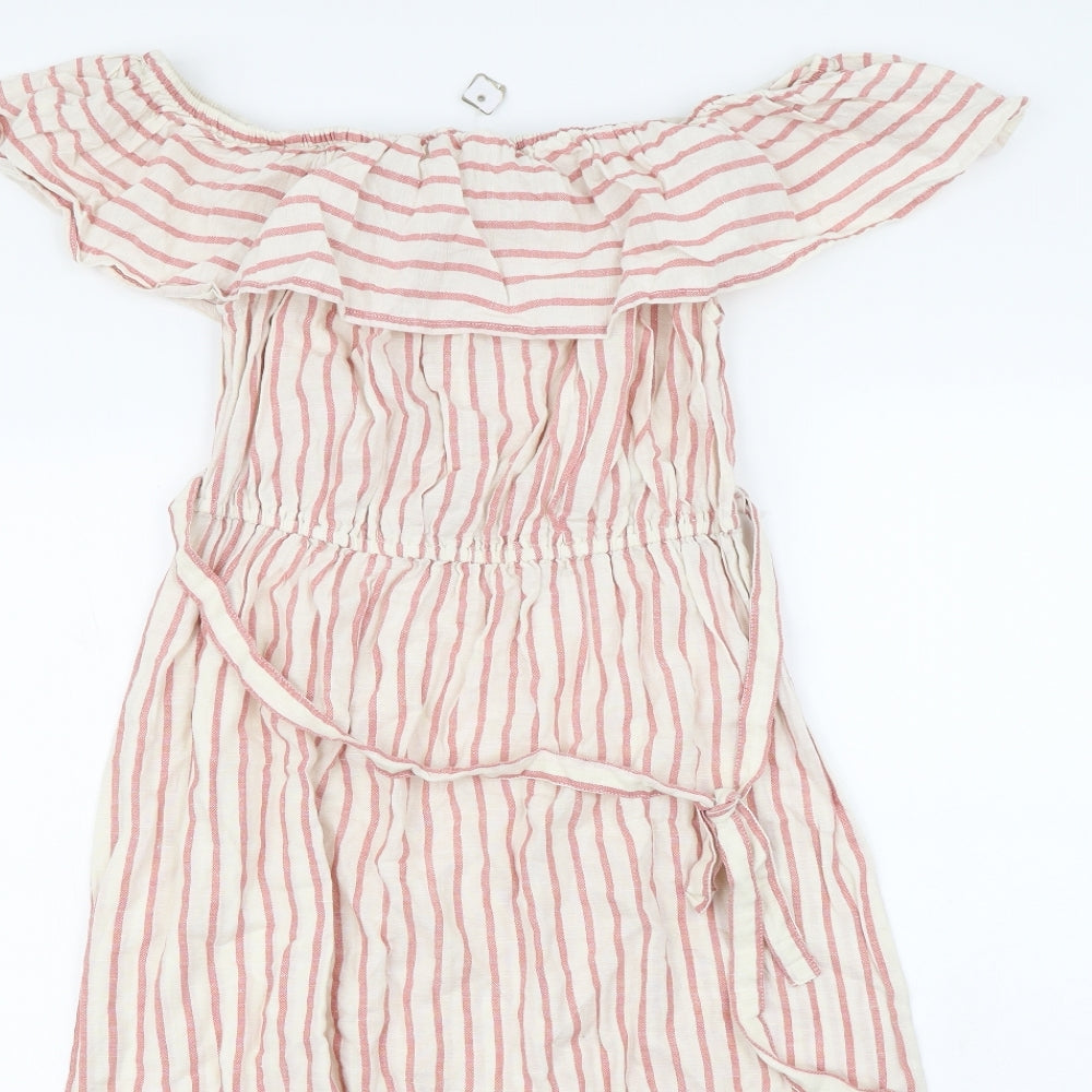 George Womens Pink Striped  Maxi  Size 12
