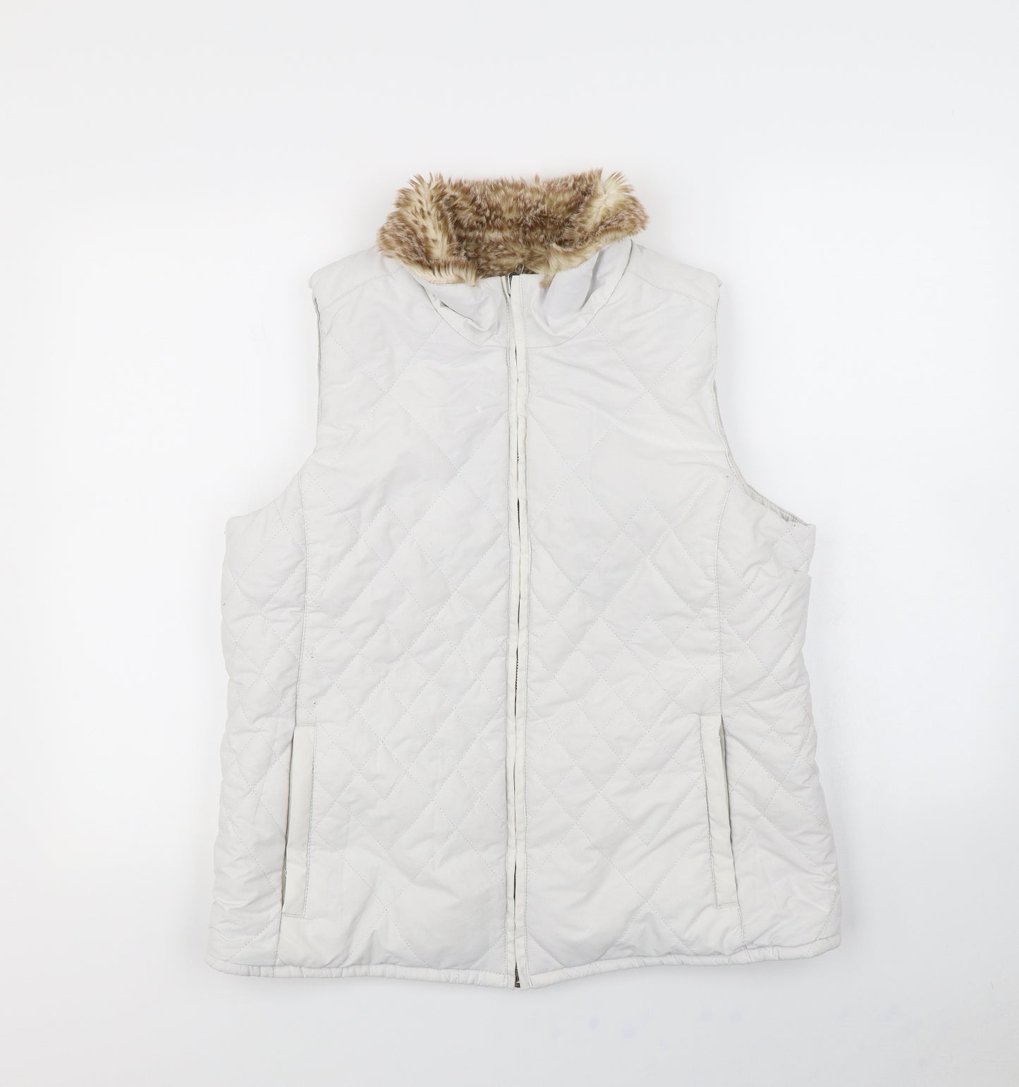 Preworn Womens White   Gilet Coat Size M