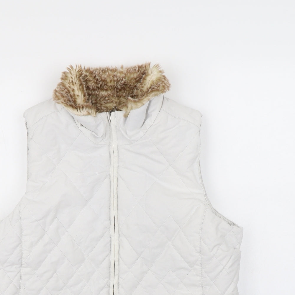 Preworn Womens White   Gilet Coat Size M