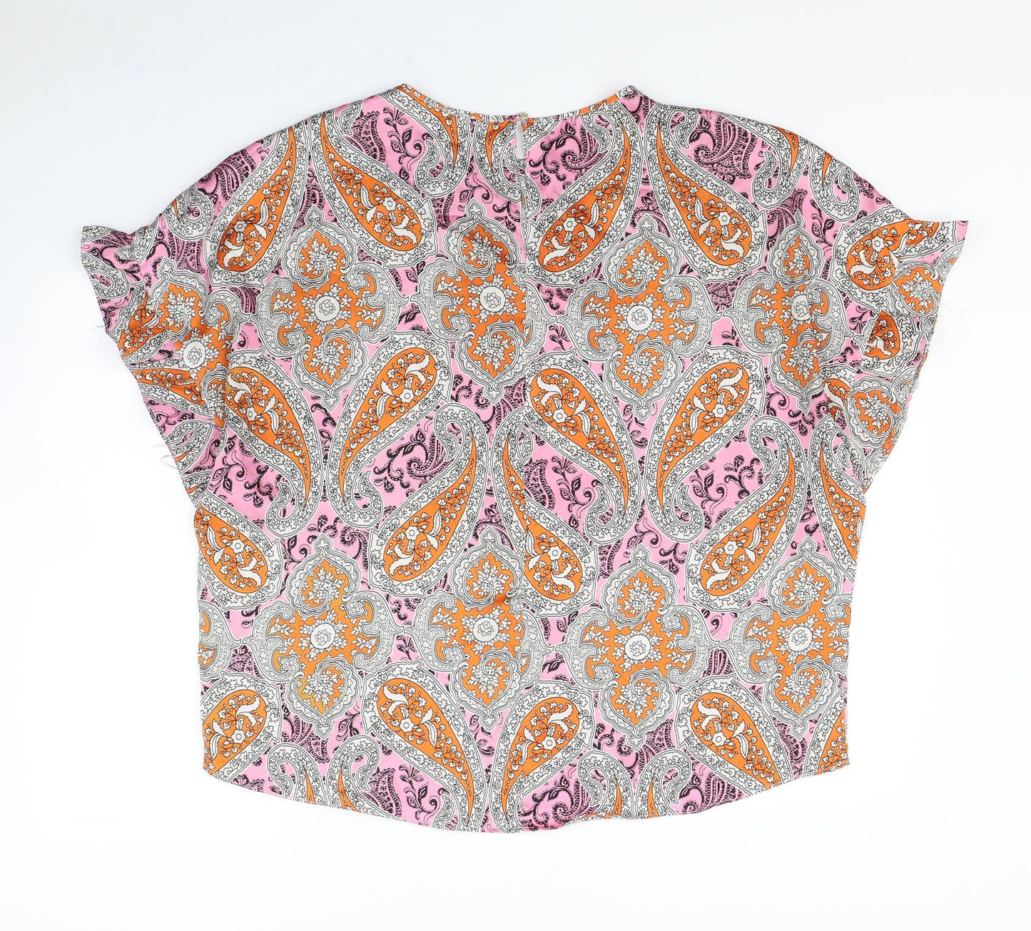 River Island Womens Pink Geometric  Basic Blouse Size L