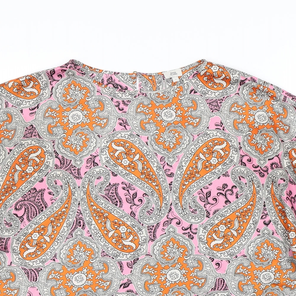 River Island Womens Pink Geometric  Basic Blouse Size L