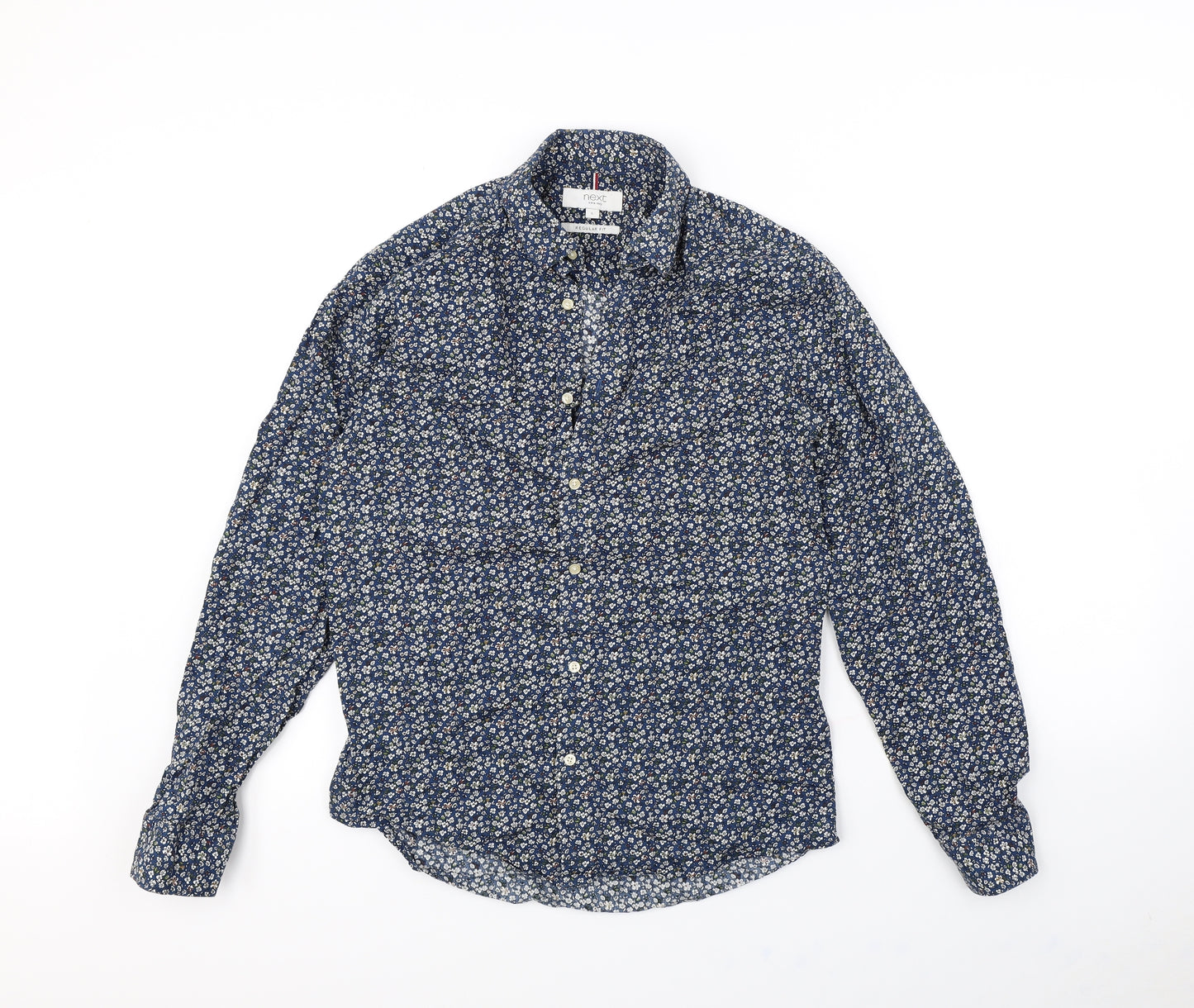 NEXT Mens Blue Floral   Dress Shirt Size S