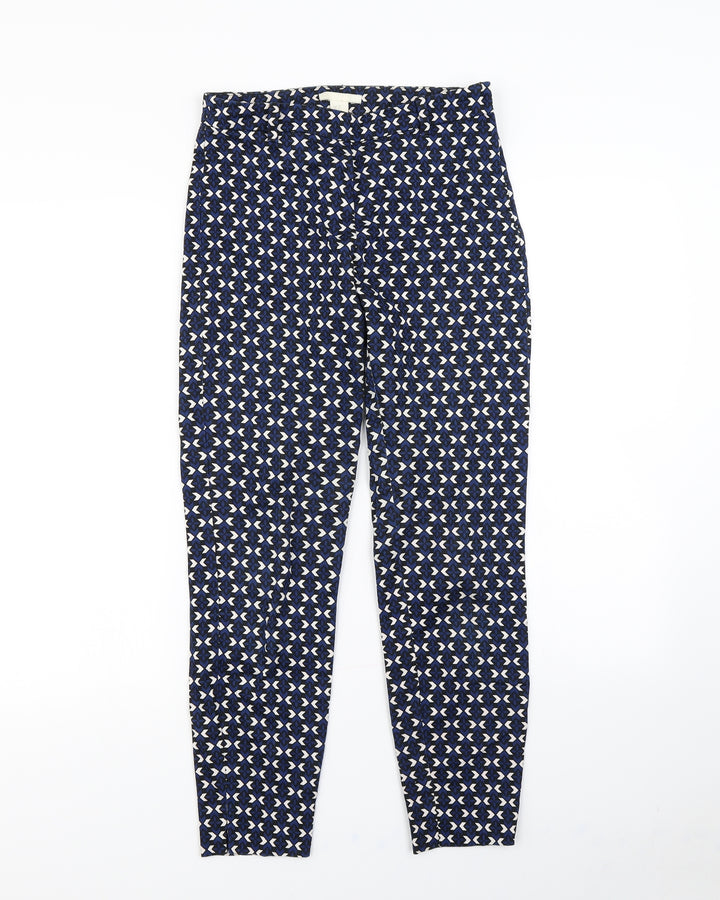 H&M Womens Blue Geometric  Straight Jeans Size 6 L28 in